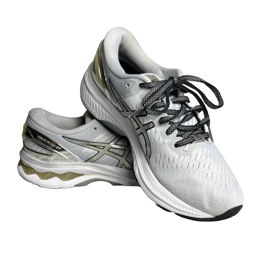 ASICS GEL-Kayano 27 Platinum Silver Running Shoes Women's Size 8 Y2K